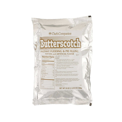 Chefs Companion Instant Butterscotch Pudding Mix, 24 Ounce -- 12 per case.