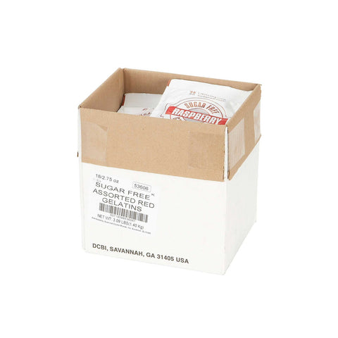 Chefs Companion Assorted Sugar Free Red Gelatin Mix, 2.75 Ounce -- 18 per case.