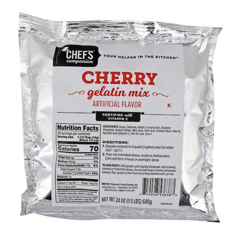 Chefs Companion Cherry Gelatin Mix, 24 Ounce -- 12 per case