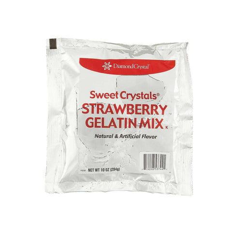 Sweet Crystals Strawberry Gelatin Mix, 10 Ounce -- 12 per case.