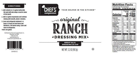 Chefs Companion Ranch Salad Dressing Mix, 3.2 Ounce Pouch -- 18 per case.