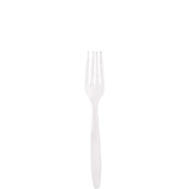 SOLO Cup Company Guildware Heavyweight Plastic Cutlery, Forks, Clear, 1000/Carton