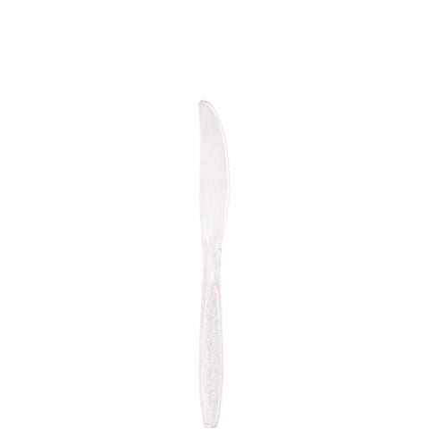 SOLO Cup Company Guildware Heavyweight Plastic Cutlery, Knives, Clear, 1000/Carton