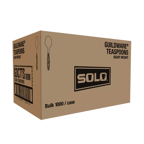SOLO Cup Company Guildware Heavyweight Plastic Cutlery, Teaspoons, Clear, 1000/Carton