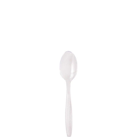 SOLO Cup Company Guildware Heavyweight Plastic Cutlery, Teaspoons, Clear, 1000/Carton