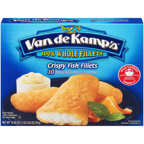 Pinnacle Frozen Van de Kamps Battered Fillet, 21.52 Ounce -- 120 per case.
