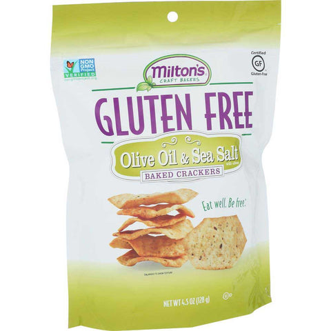 Miltons Gluten Free Olive Oil and Sea Salt Crackers, 4.5 Ounce -- 12 per case