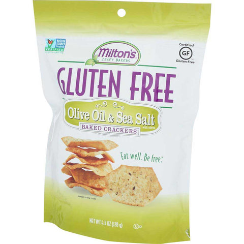 Miltons Gluten Free Olive Oil and Sea Salt Crackers, 4.5 Ounce -- 12 per case