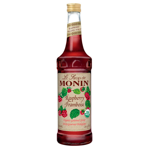 Monin Organic Raspberry Flavor Syrup, 750 Milliliter -- 6 per case.