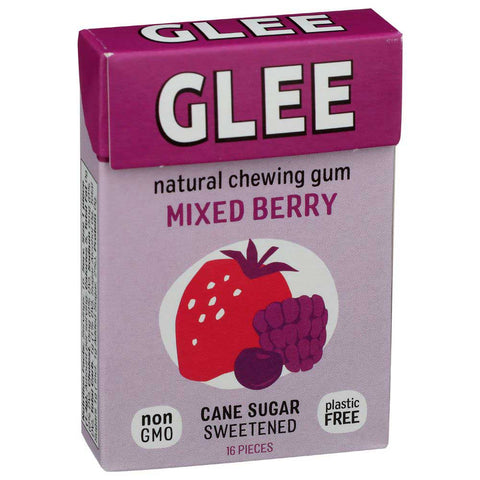 Glee Gum Triple Berry Chewing Gum - 16 pieces per pack -- 12 packs per case.