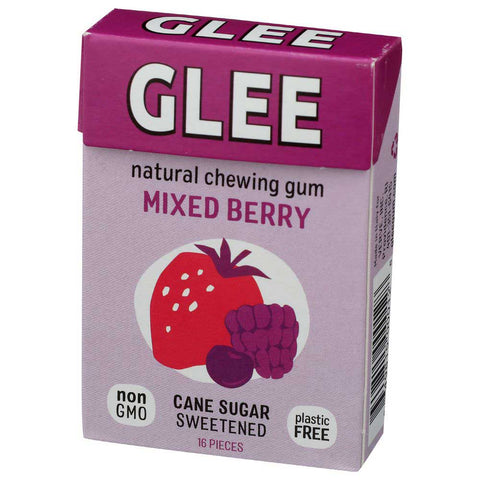 Glee Gum Triple Berry Chewing Gum - 16 pieces per pack -- 12 packs per case.
