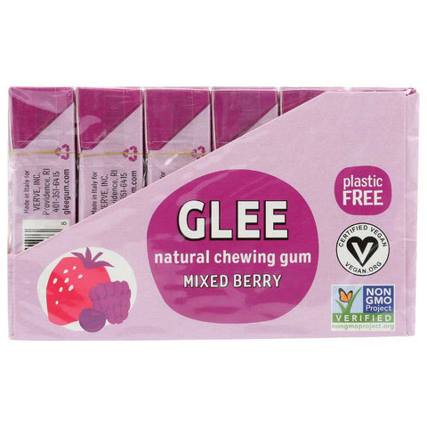 Glee Gum Triple Berry Chewing Gum - 16 pieces per pack -- 12 packs per case.