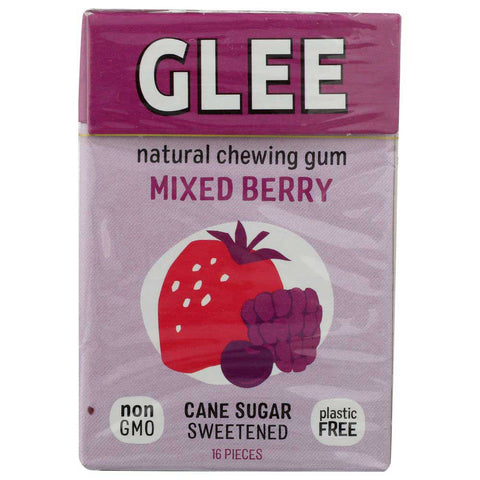 Glee Gum Triple Berry Chewing Gum - 16 pieces per pack -- 12 packs per case.