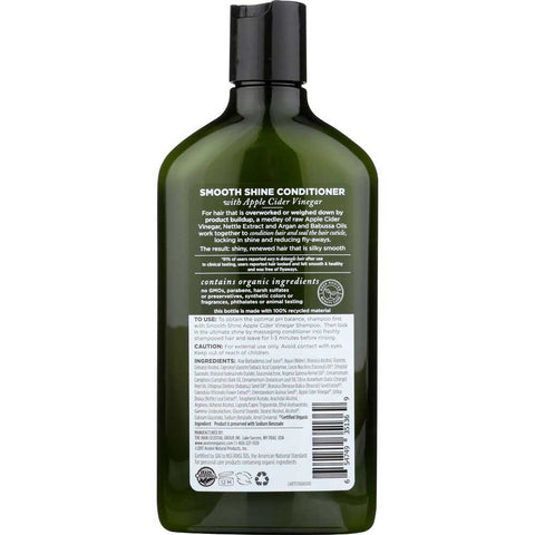 Avalon Organics Smooth Shine Apple Cider Vinegar Conditioner, 11 Ounce