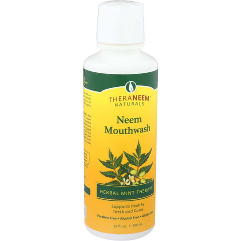 Theraneem Naturals Herbal Mint Neem Mouthwash, 16 Fluid Ounce