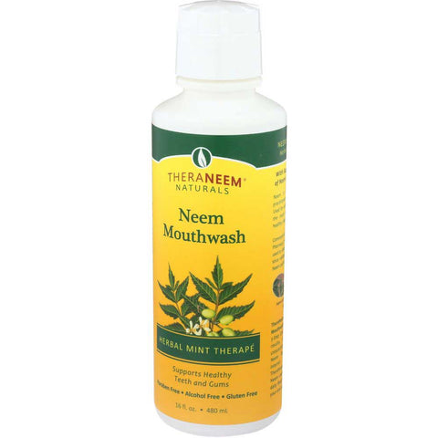 Theraneem Naturals Herbal Mint Neem Mouthwash, 16 Fluid Ounce