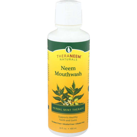 Theraneem Naturals Herbal Mint Neem Mouthwash, 16 Fluid Ounce