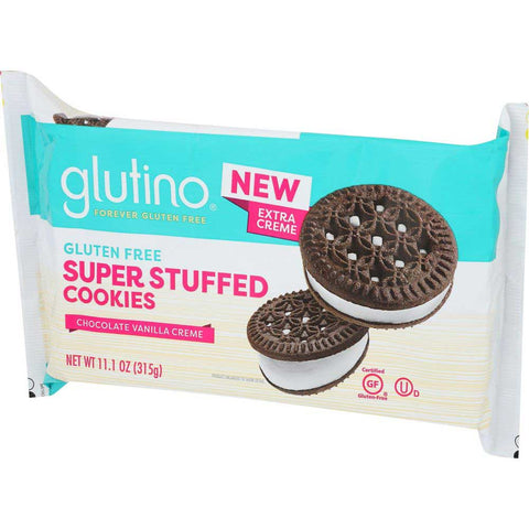 Glutino Chocolate Vanilla Creme Super Stuffed Cookie, 11.1 Ounce -- 12 per case
