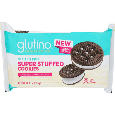 Glutino Chocolate Vanilla Creme Super Stuffed Cookie, 11.1 Ounce -- 12 per case