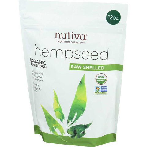 Nutiva Organic Shelled Hempseed, 12 Ounce.