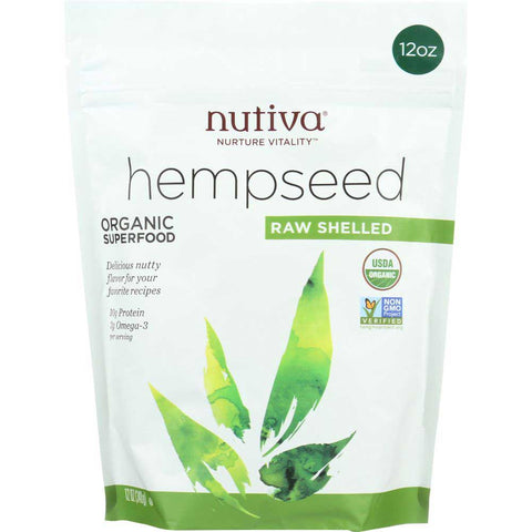 Nutiva Organic Shelled Hempseed, 12 Ounce.
