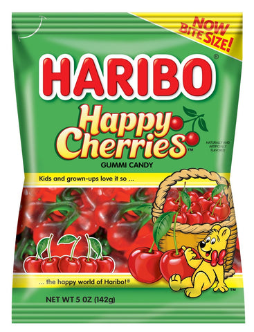 Haribo Twin Cherries Gummy Candy, 5 Ounce -- 12 per case.