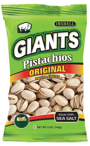 Giants 3 Flavors Sour Cream and Onion Original and Dill Pickle Pistachios - Shipper -- 48 per case