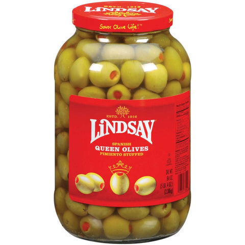 Lindsay Spanish Green Stuffed Pimiento Olive, 80/90 per gallon -- 4 gallon per case.
