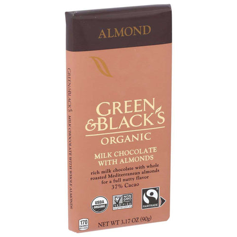 Green and Black Organic Almond Milk Chocolate Bar, 3.17 Ounce -- 10 per case