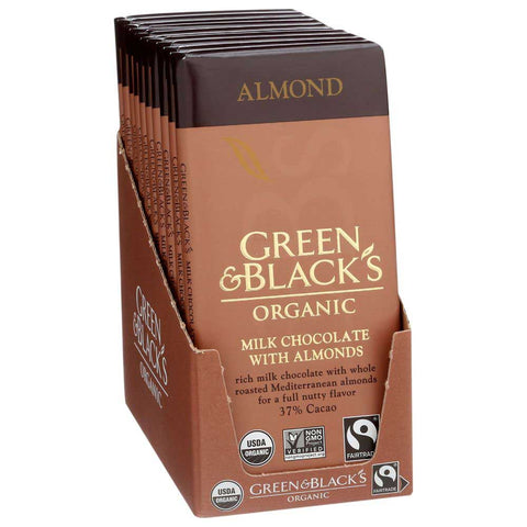 Green and Black Organic Almond Milk Chocolate Bar, 3.17 Ounce -- 10 per case