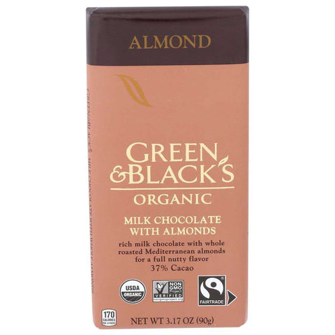 Green and Black Organic Almond Milk Chocolate Bar, 3.17 Ounce -- 10 per case