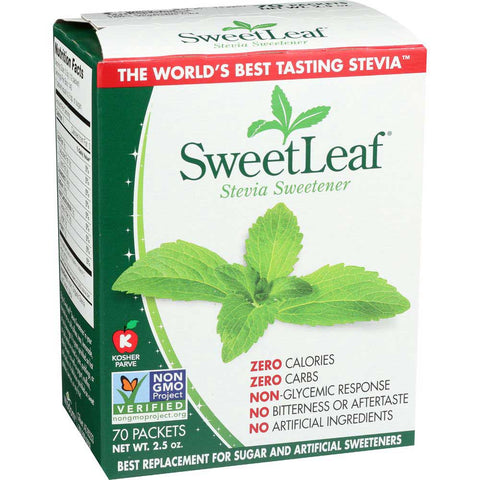 Sweet Leaf Stevia Sweetener - 70 per pack.