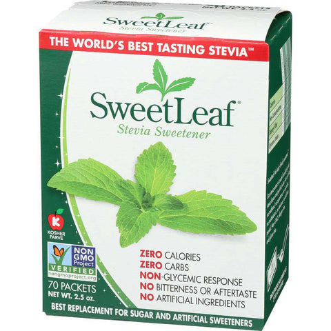 Sweet Leaf Stevia Sweetener - 70 per pack.