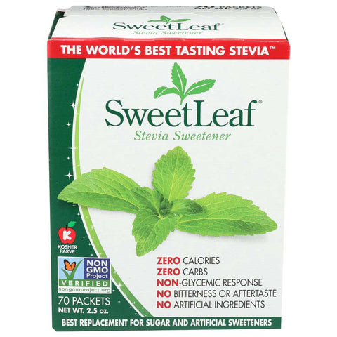 Sweet Leaf Stevia Sweetener - 70 per pack.