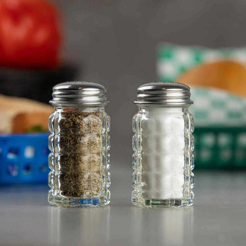 Tablecraft Nostalgia Collection Stainless Steel Top Glass Salt and Pepper Shaker, 1.5 Ounce -- 72 per case