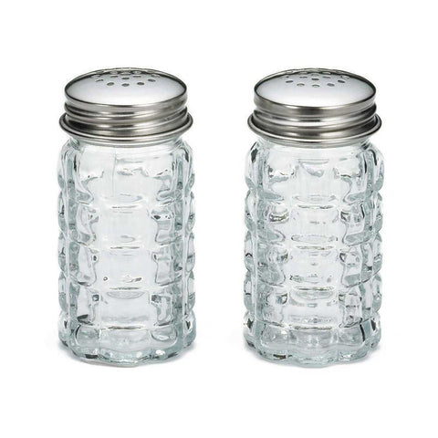 Tablecraft Nostalgia Collection Stainless Steel Top Glass Salt and Pepper Shaker, 1.5 Ounce -- 72 per case