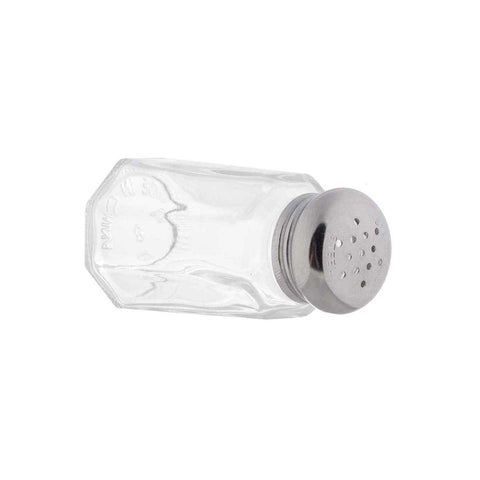 Tablecraft Paneled Glass Salt and Pepper Shaker Stainless Steel Top, 1 Ounce -- 24 per case