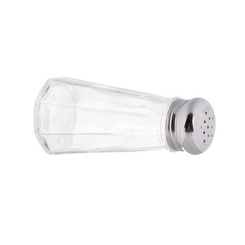 Tablecraft Stainless Steel Top Paneled Glass Salt and Pepper Shaker, 3 Ounce -- 72 per case