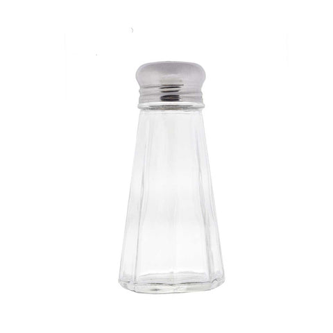 Tablecraft Stainless Steel Top Paneled Glass Salt and Pepper Shaker, 3 Ounce -- 72 per case
