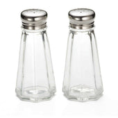 Tablecraft Stainless Steel Top Paneled Glass Salt and Pepper Shaker, 3 Ounce -- 72 per case