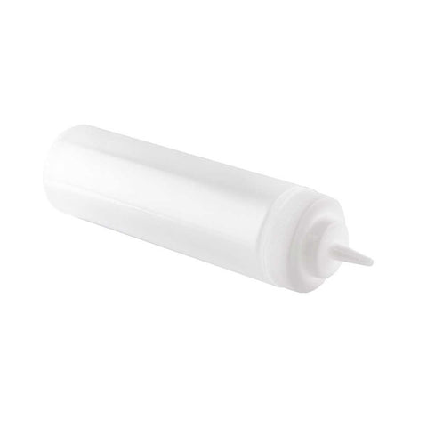 Tablecraft Clear LDPE 63MM Widemouth Cone Tip Squeeze Bottle with Natural Polypropylene Top, 24 Ounce -- 12 per case