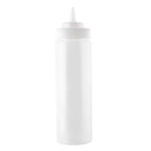 Tablecraft Clear LDPE 63MM Widemouth Cone Tip Squeeze Bottle with Natural Polypropylene Top, 24 Ounce -- 12 per case