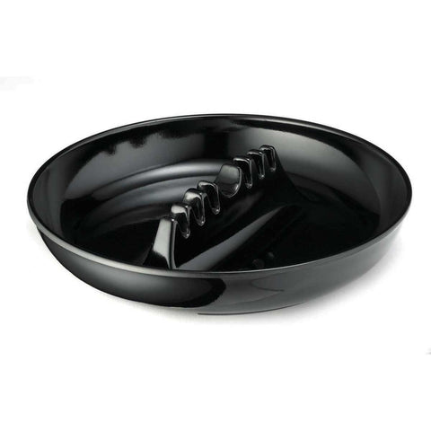 Tablecraft Bakelite Black Round Ashtray with Safety Island, 7 x 7 x 1.375 inch -- 72 per case