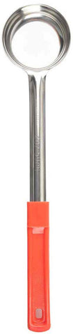 Tablecraft Stainless Steel Red Handle One Piece Solid Spoonout, 2 Ounce