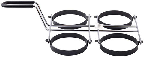 Tablecraft Non Stick Coating Nickel Plated Frame 4 Egg Ring, 9.625 x 15.5 x 3.75 inch