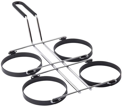 Tablecraft Non Stick Coating Nickel Plated Frame 4 Egg Ring, 9.625 x 15.5 x 3.75 inch