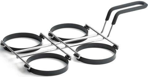 Tablecraft Non Stick Coating Nickel Plated Frame 4 Egg Ring, 9.625 x 15.5 x 3.75 inch