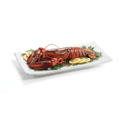 Tablecraft Frostone Collection White Melamine Textured Finish Rectangular Tray, 19.5 x 10.375 x 1.25 inch