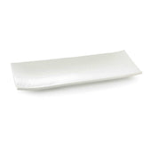 Tablecraft Frostone Collection White Melamine Textured Finish Rectangular Tray, 24.75 x 10.25 x 1.5 inch