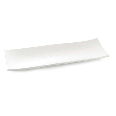 Tablecraft Frostone Collection White Melamine Textured Finish Rectangular Tray, 27.5 x 10.5 x 1.875 inch